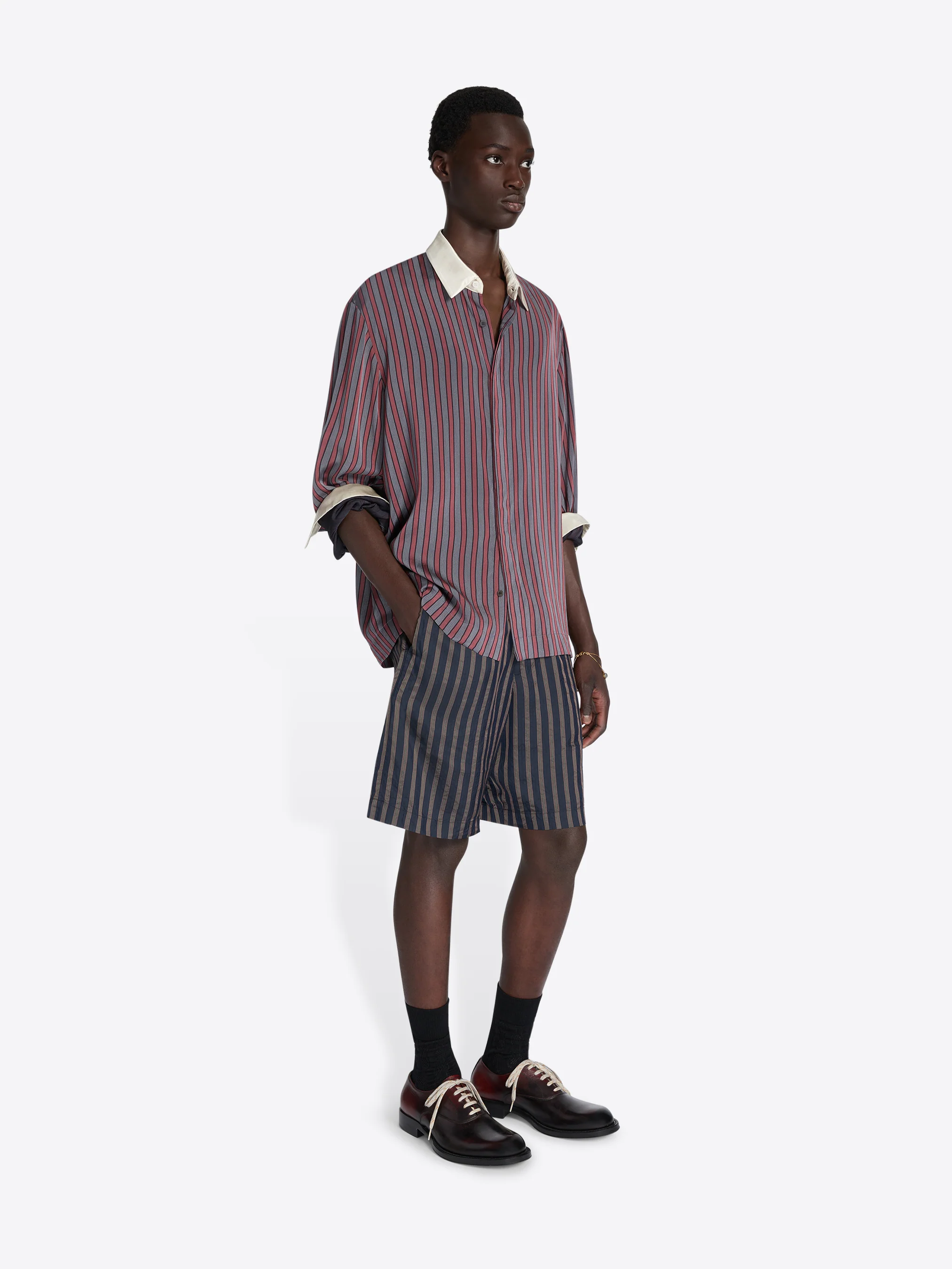 Contrast viscose shirt