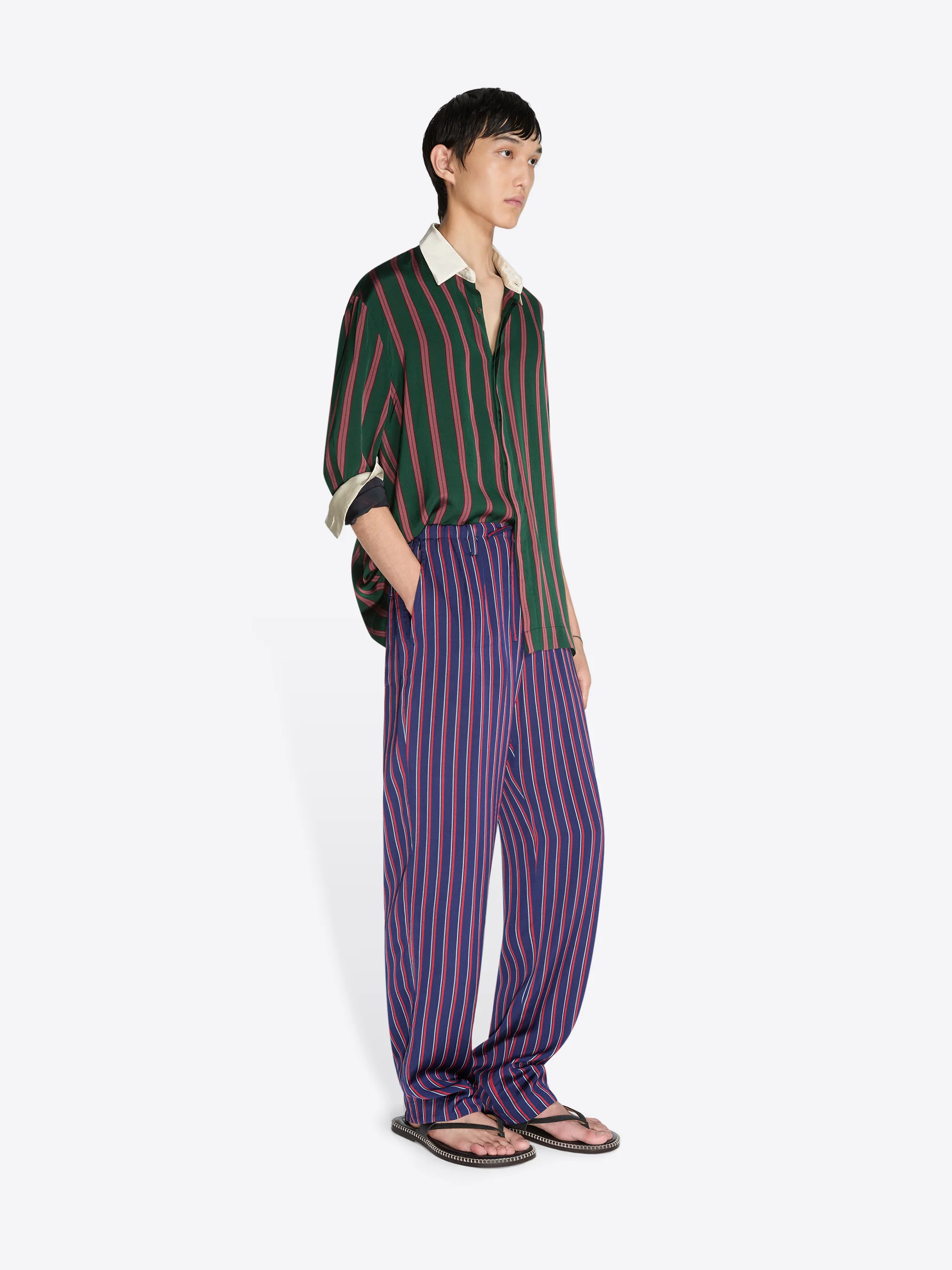 Contrast viscose shirt