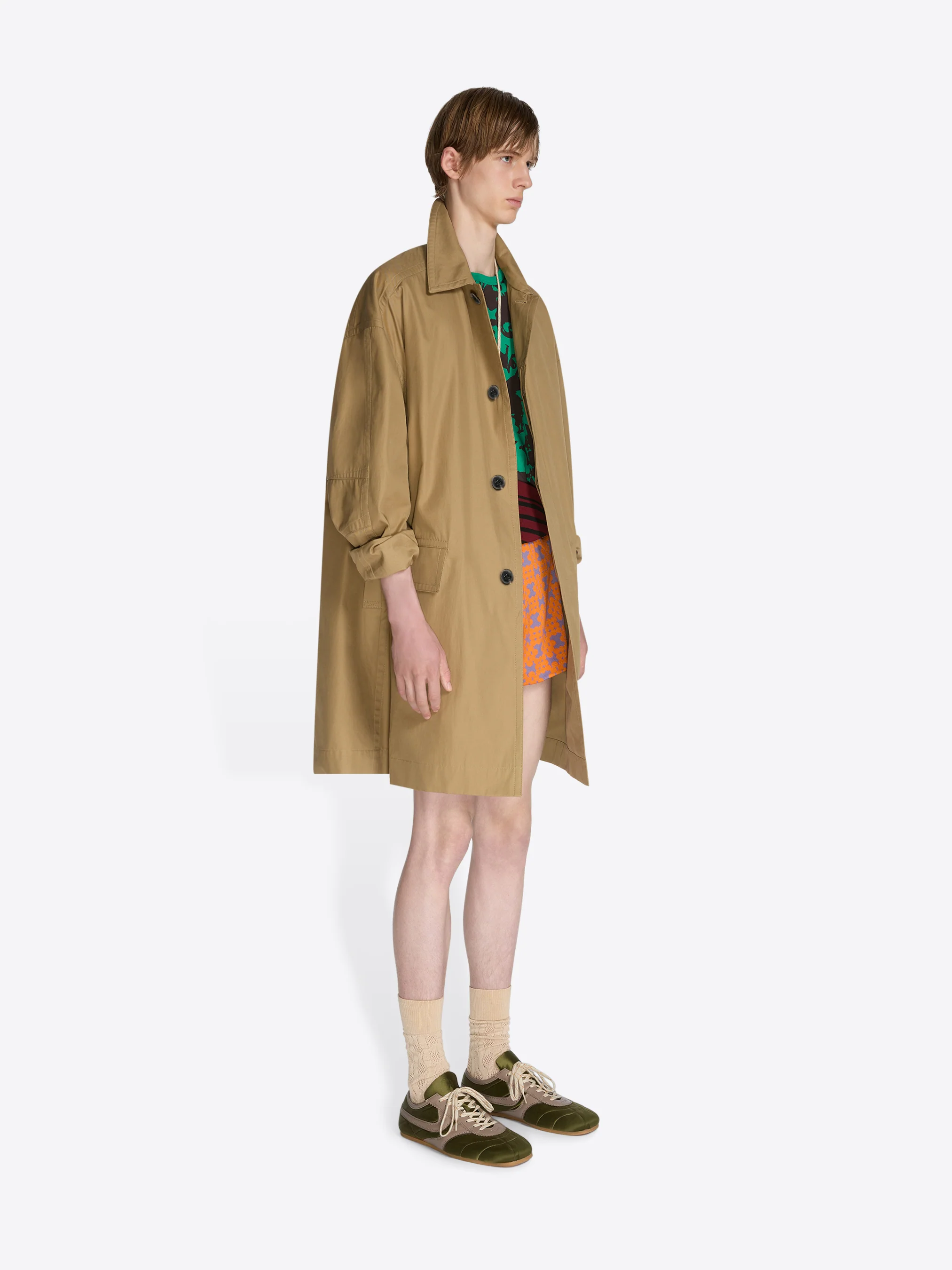 Loose cotton mac