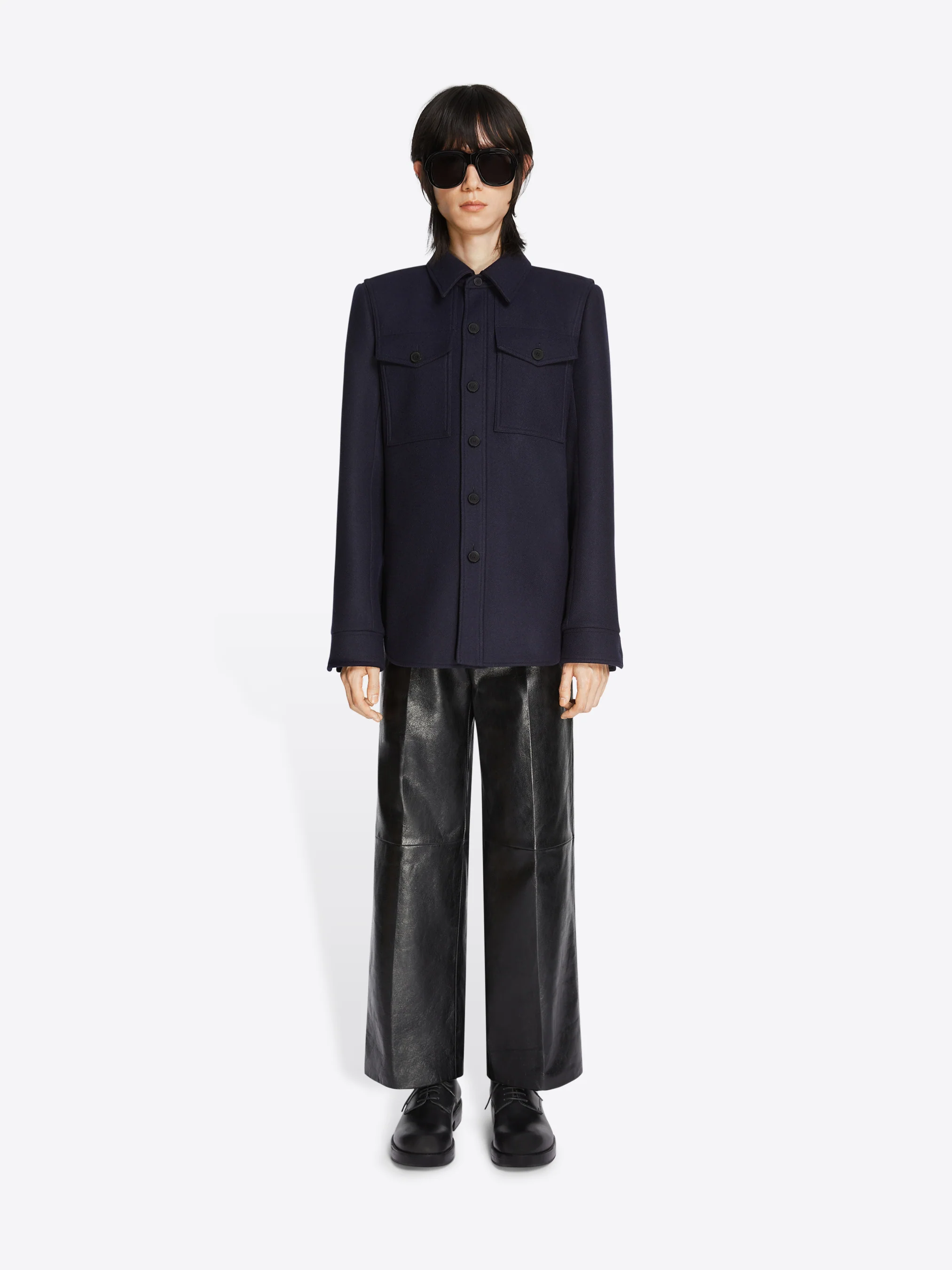 Cropped leather pants