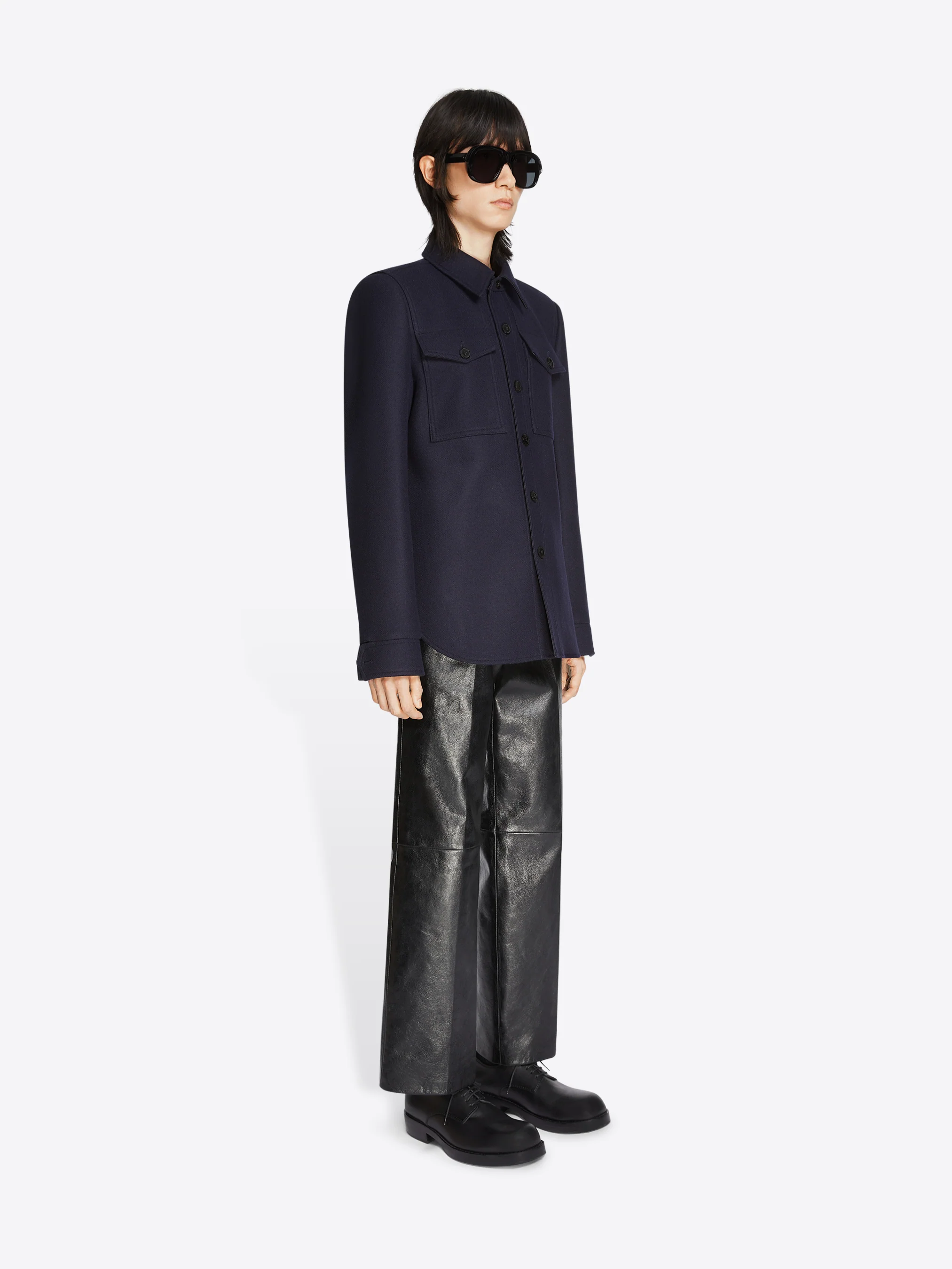 Cropped leather pants