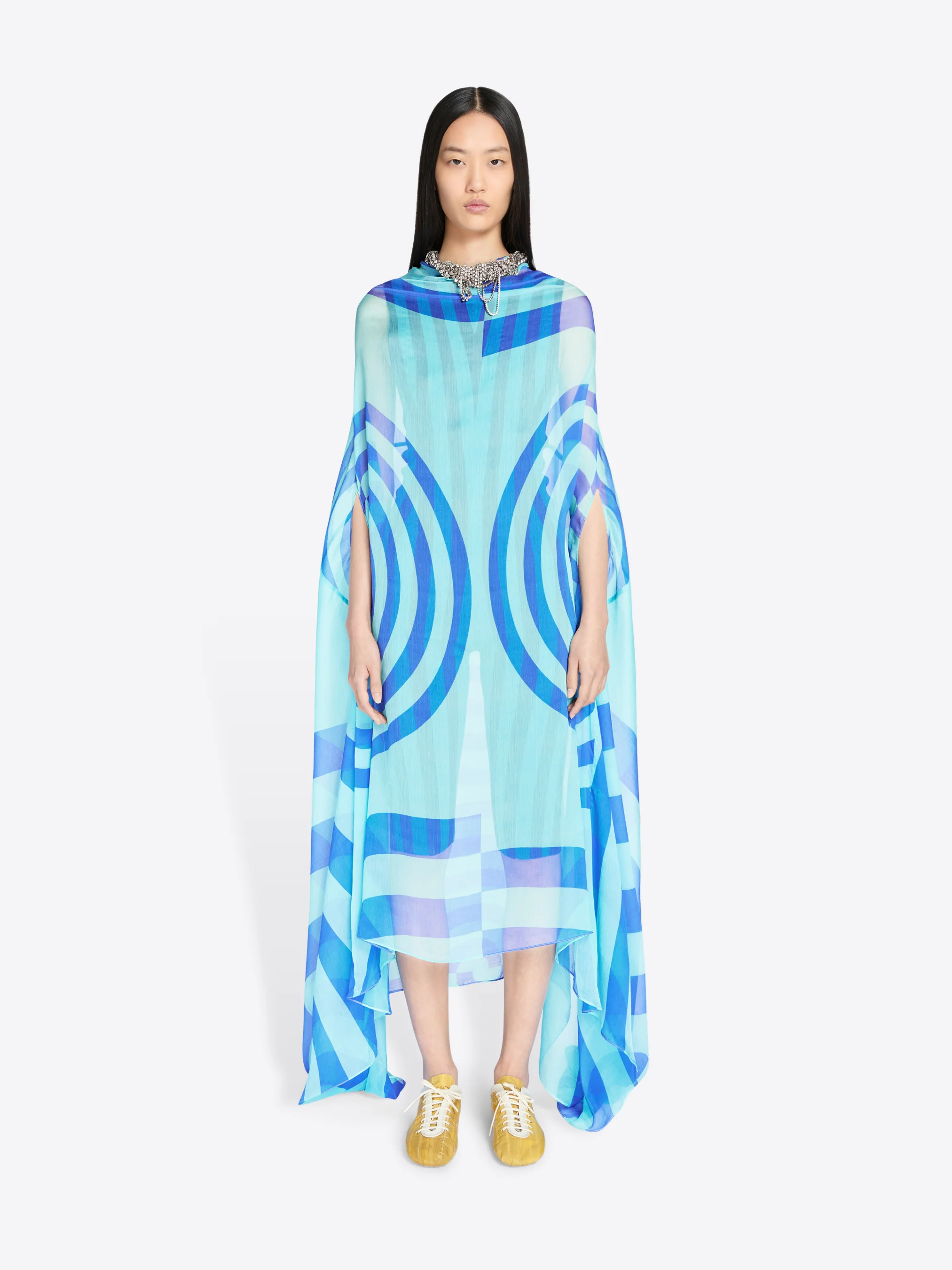 Silk cape dress