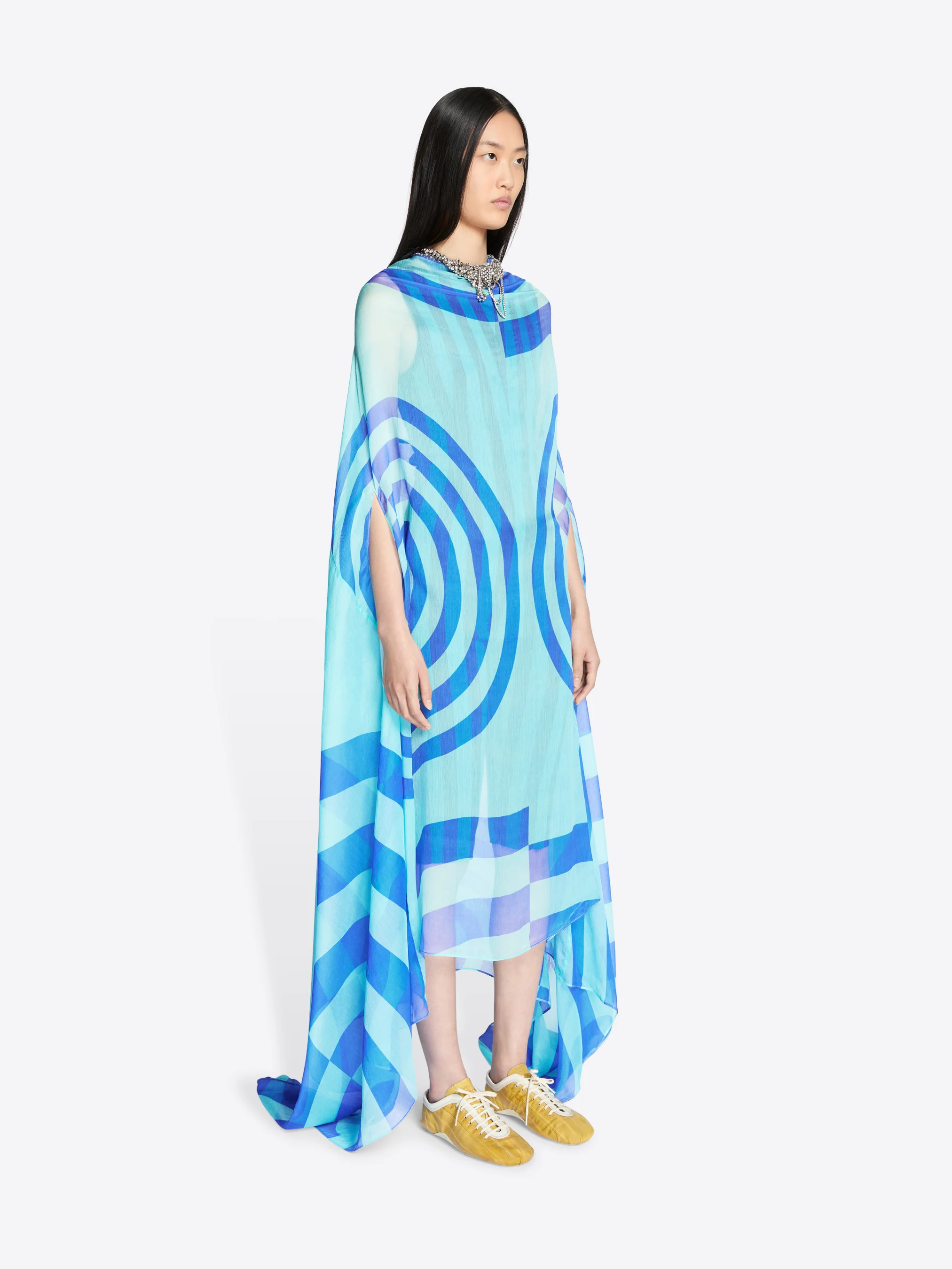 Silk cape dress