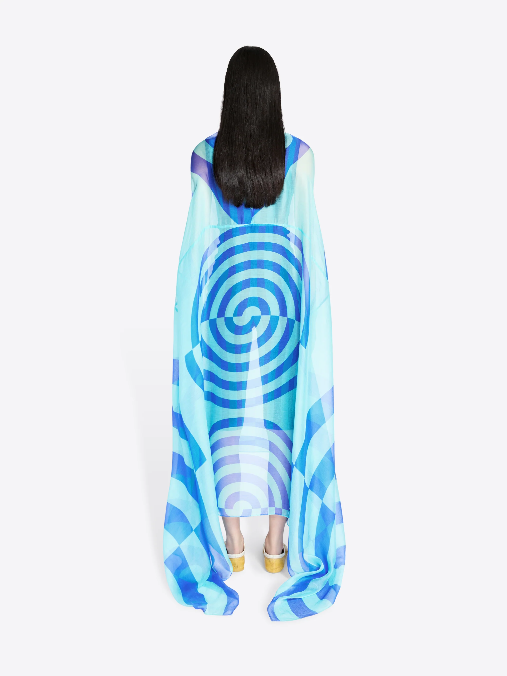 Silk cape dress