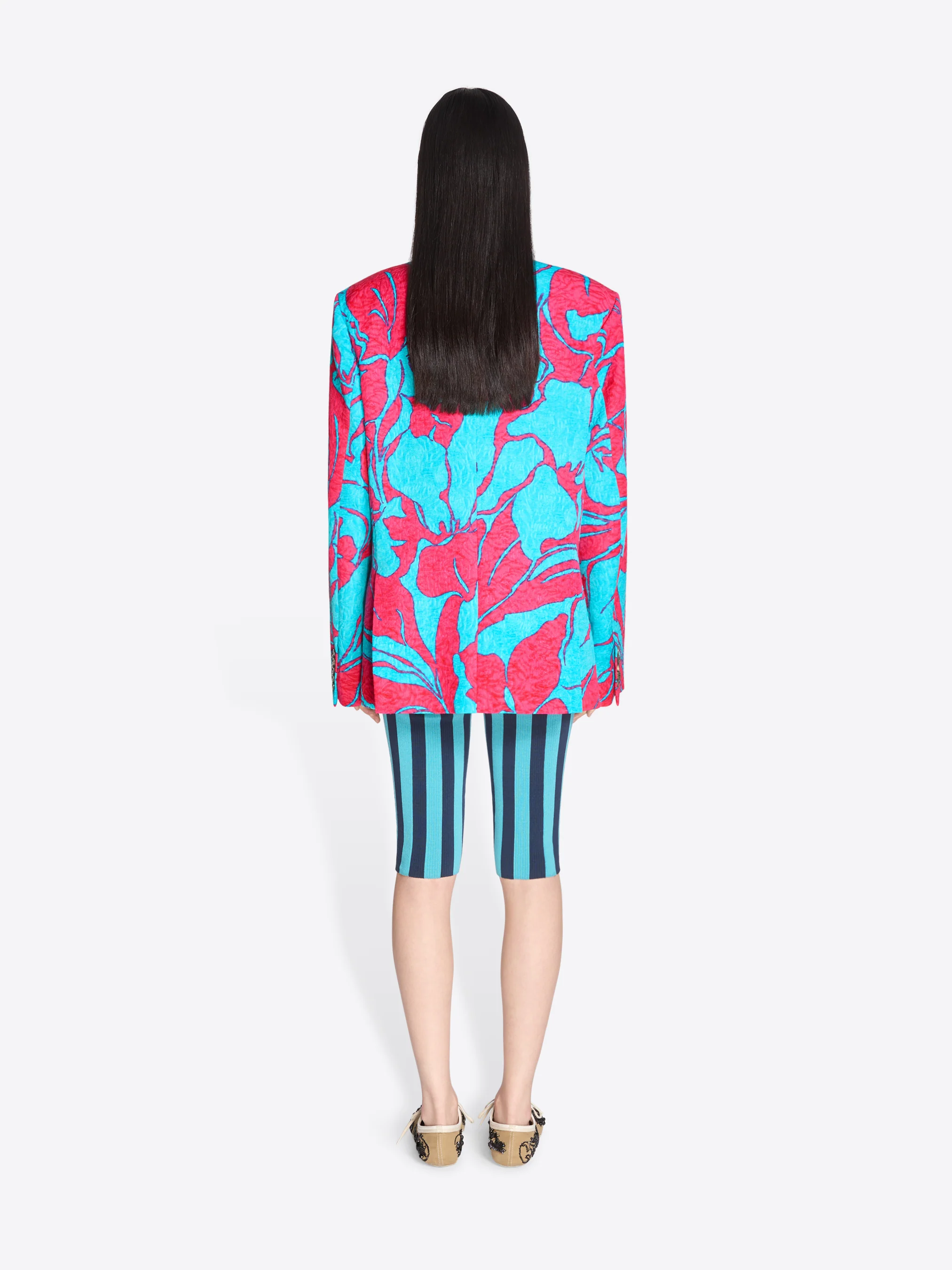 Double breasted jacquard blazer