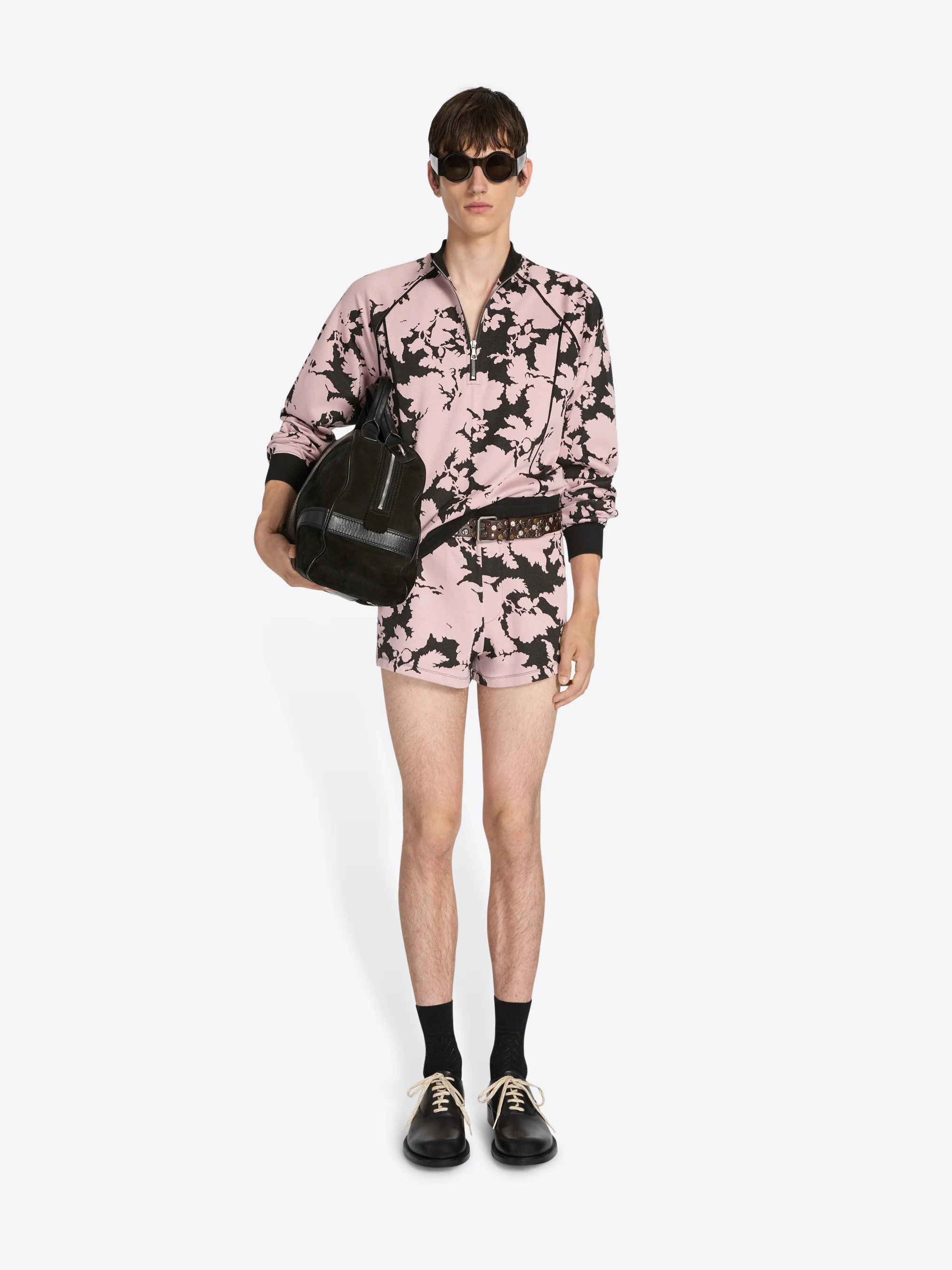 Ribbed jacquard shorts