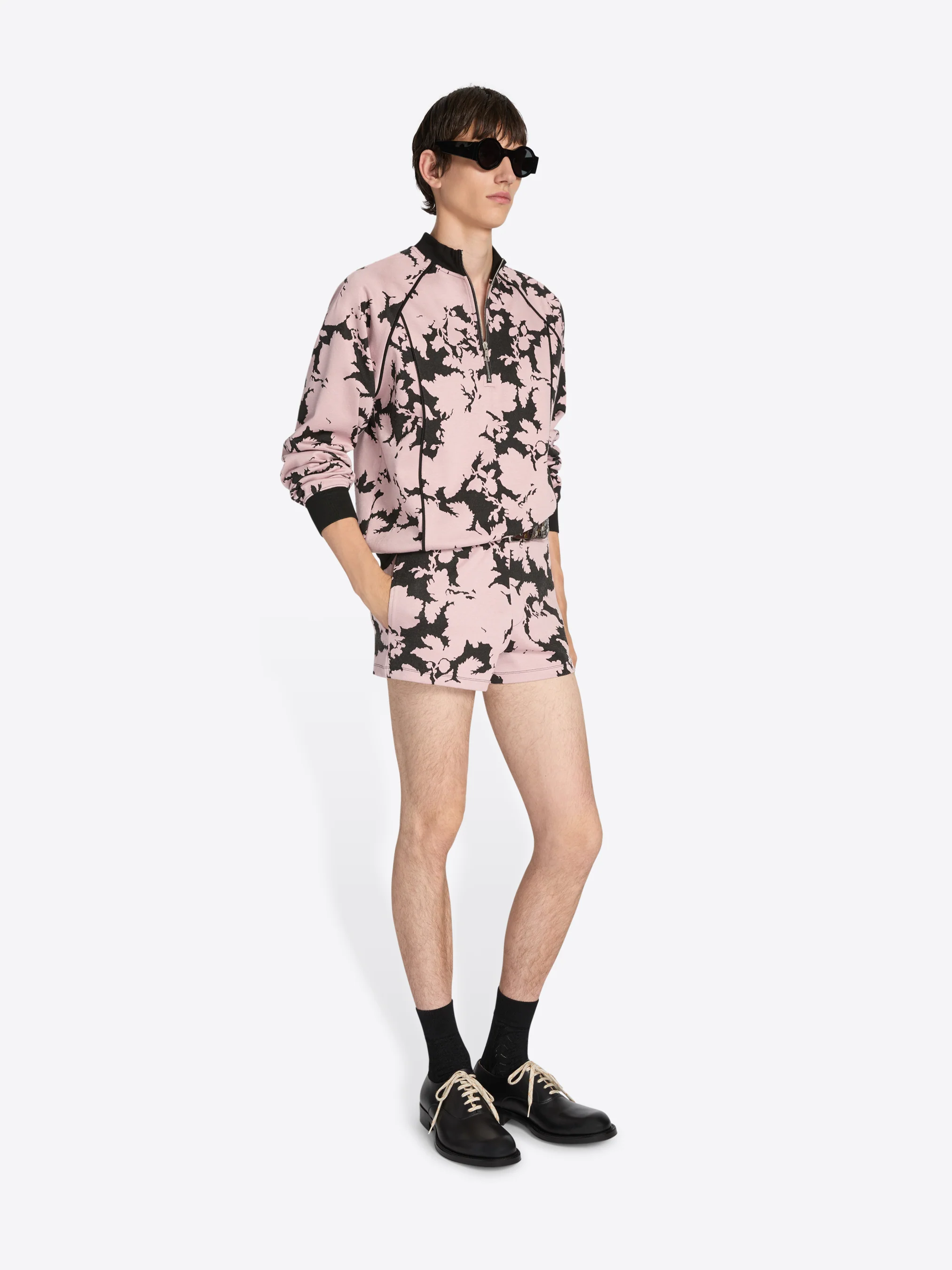 Ribbed jacquard shorts