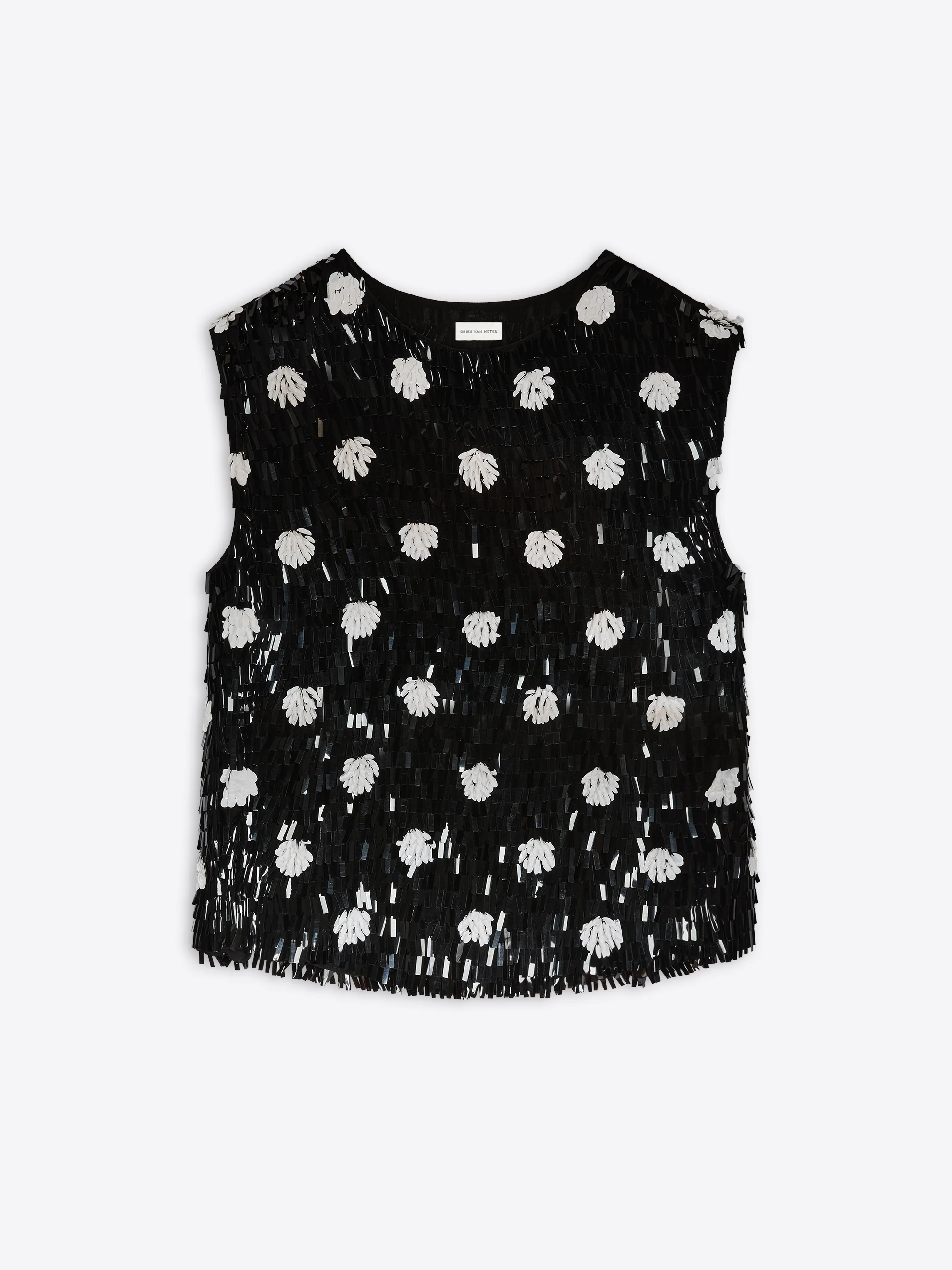 Embroidered silk top