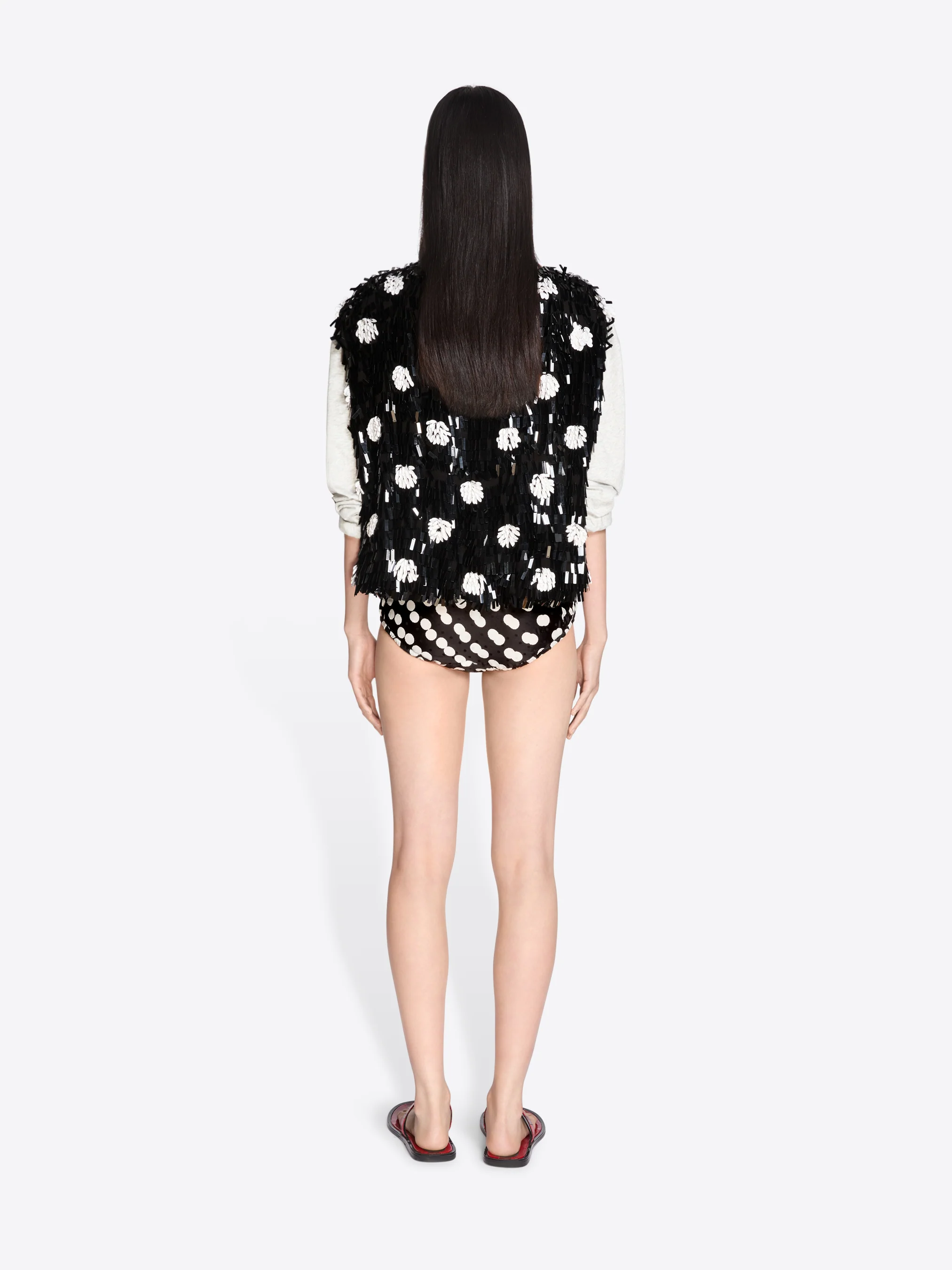 Embroidered silk top