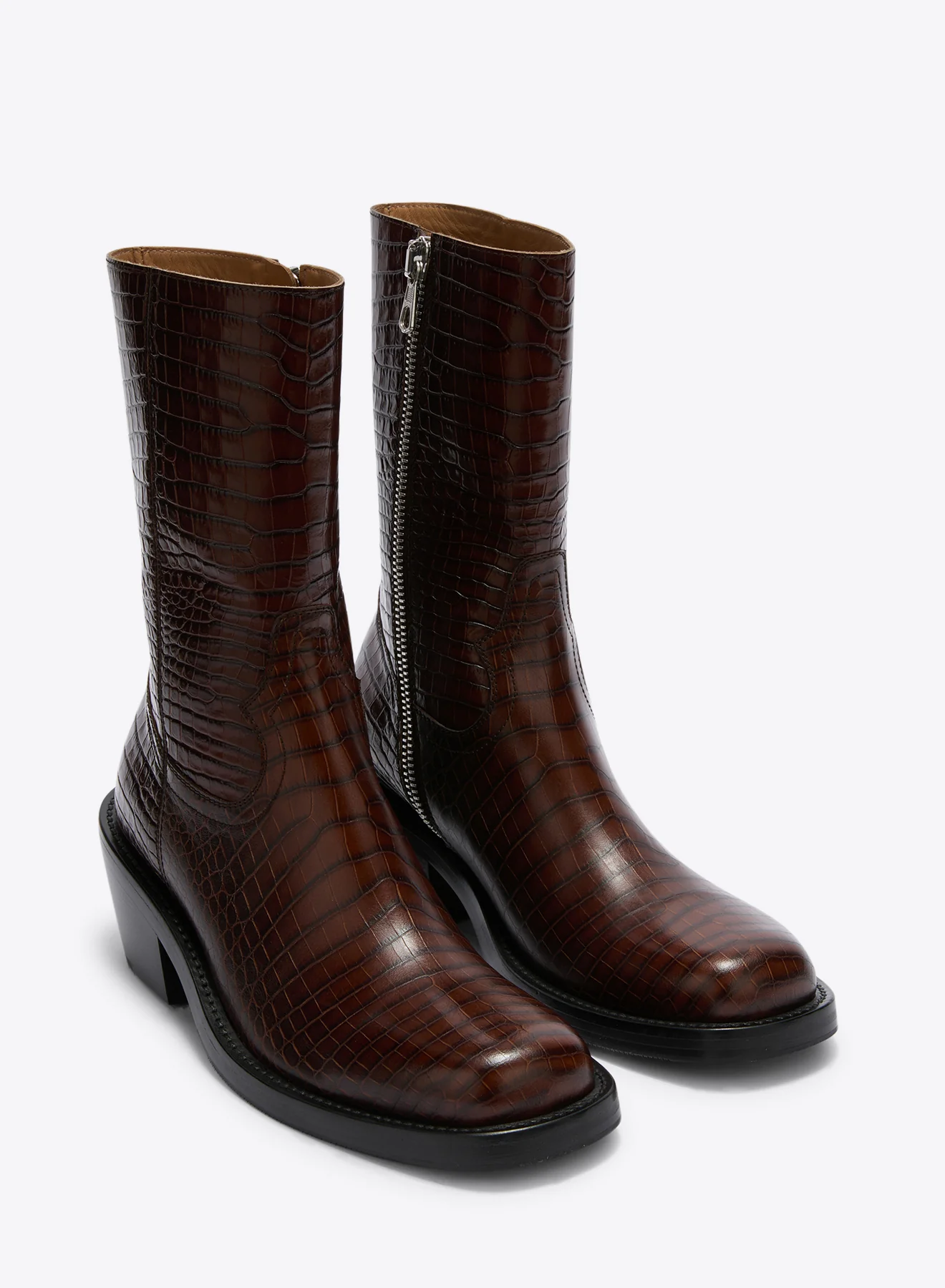 High leather boots