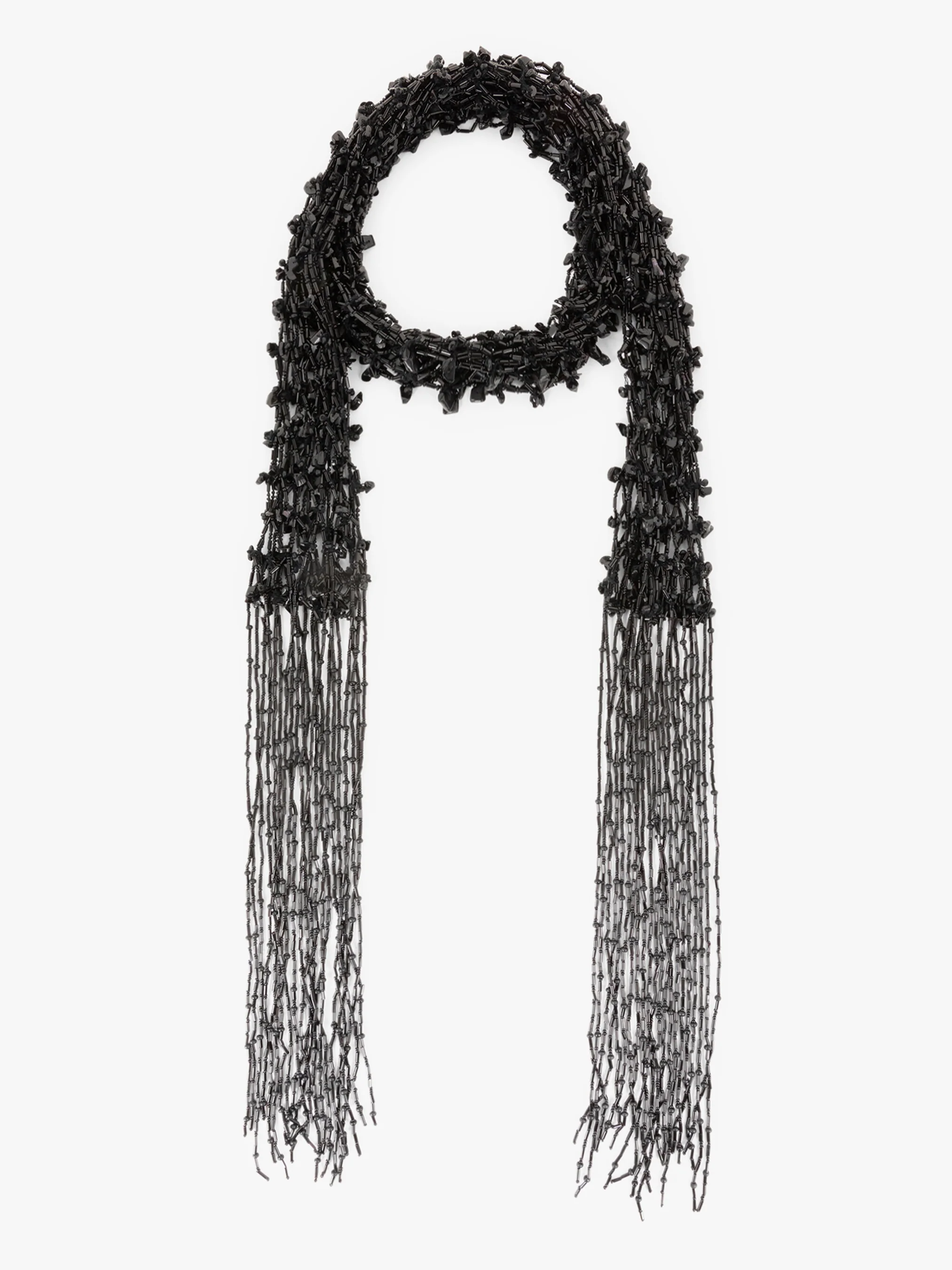 Embroidered scarf necklace
