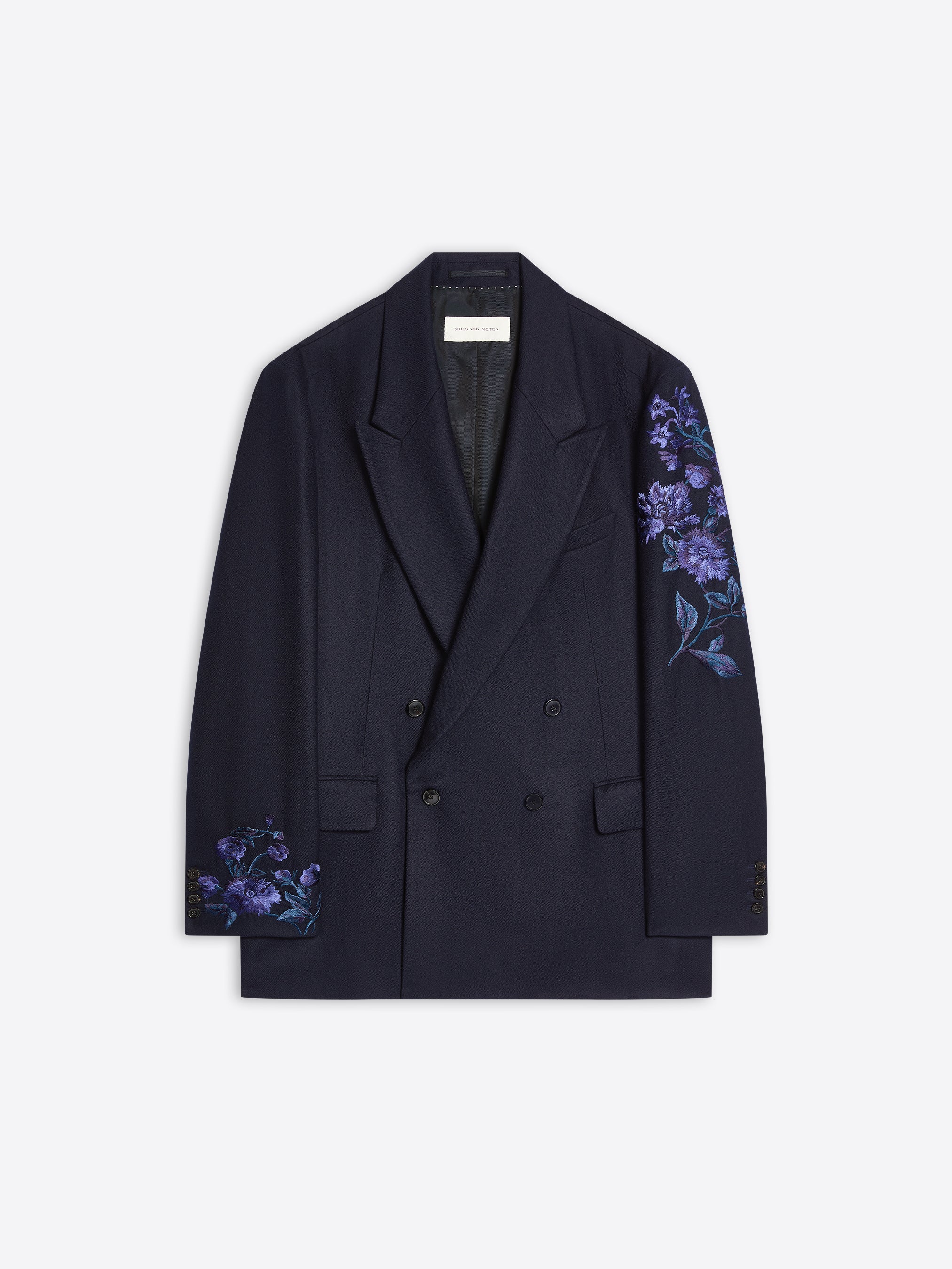 Embroidered wool blazer