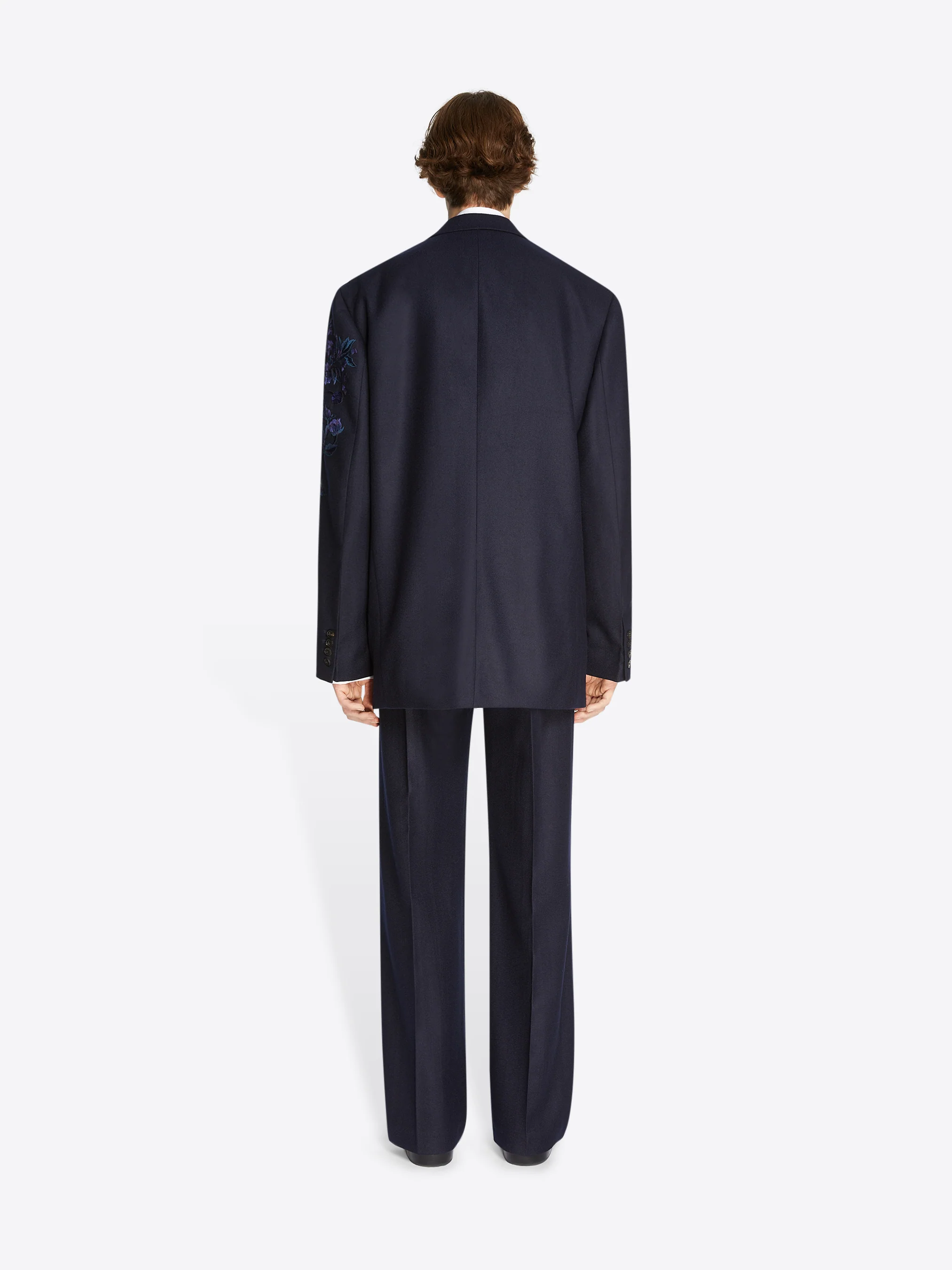 Embroidered wool blazer