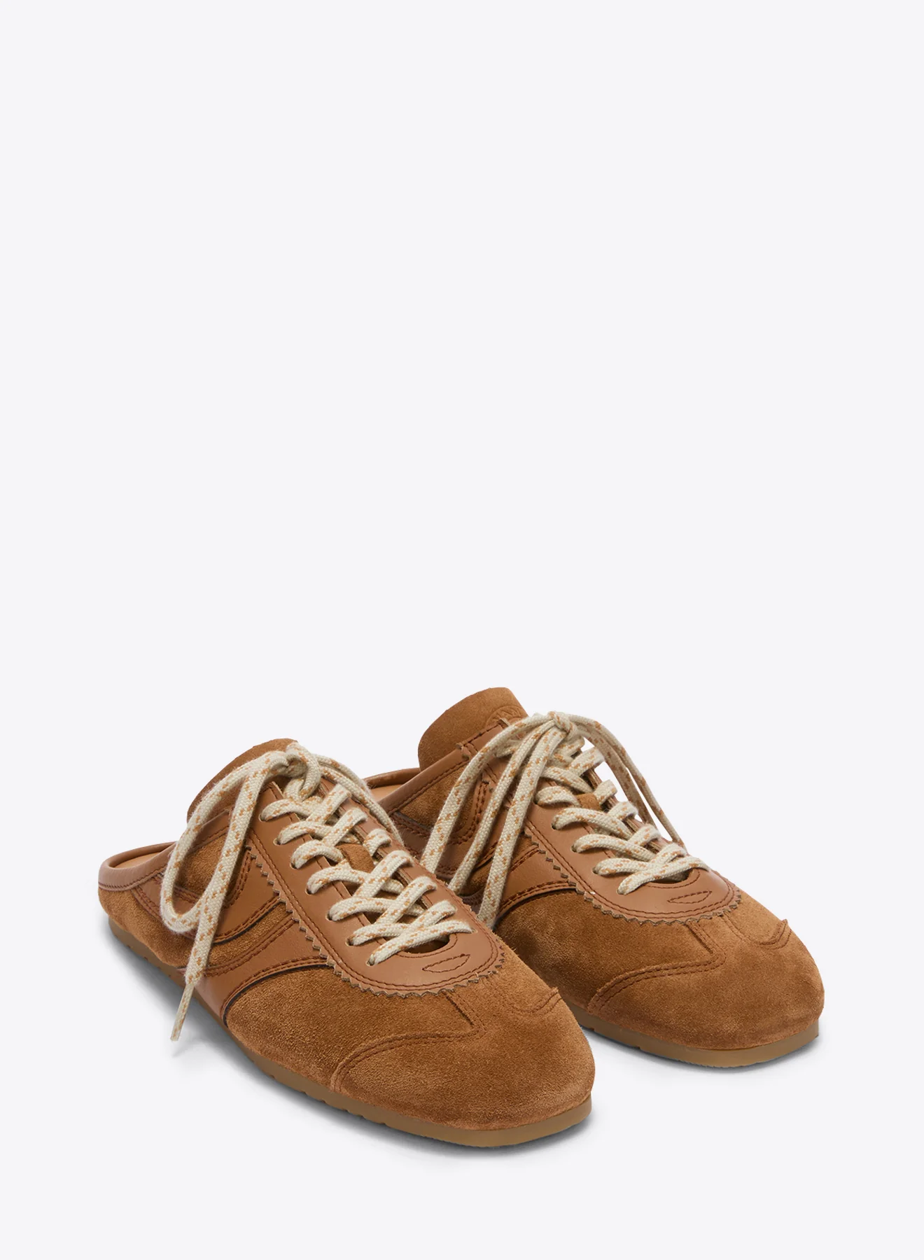 Suede sneaker mules