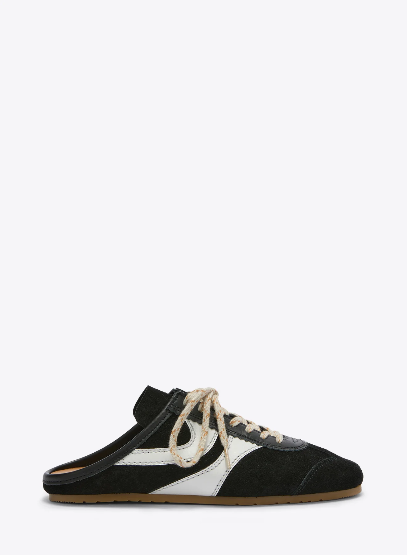 Suede sneaker mules