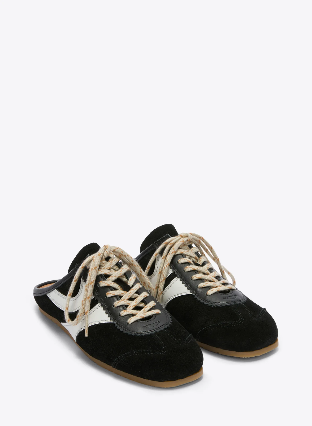 Suede sneaker mules