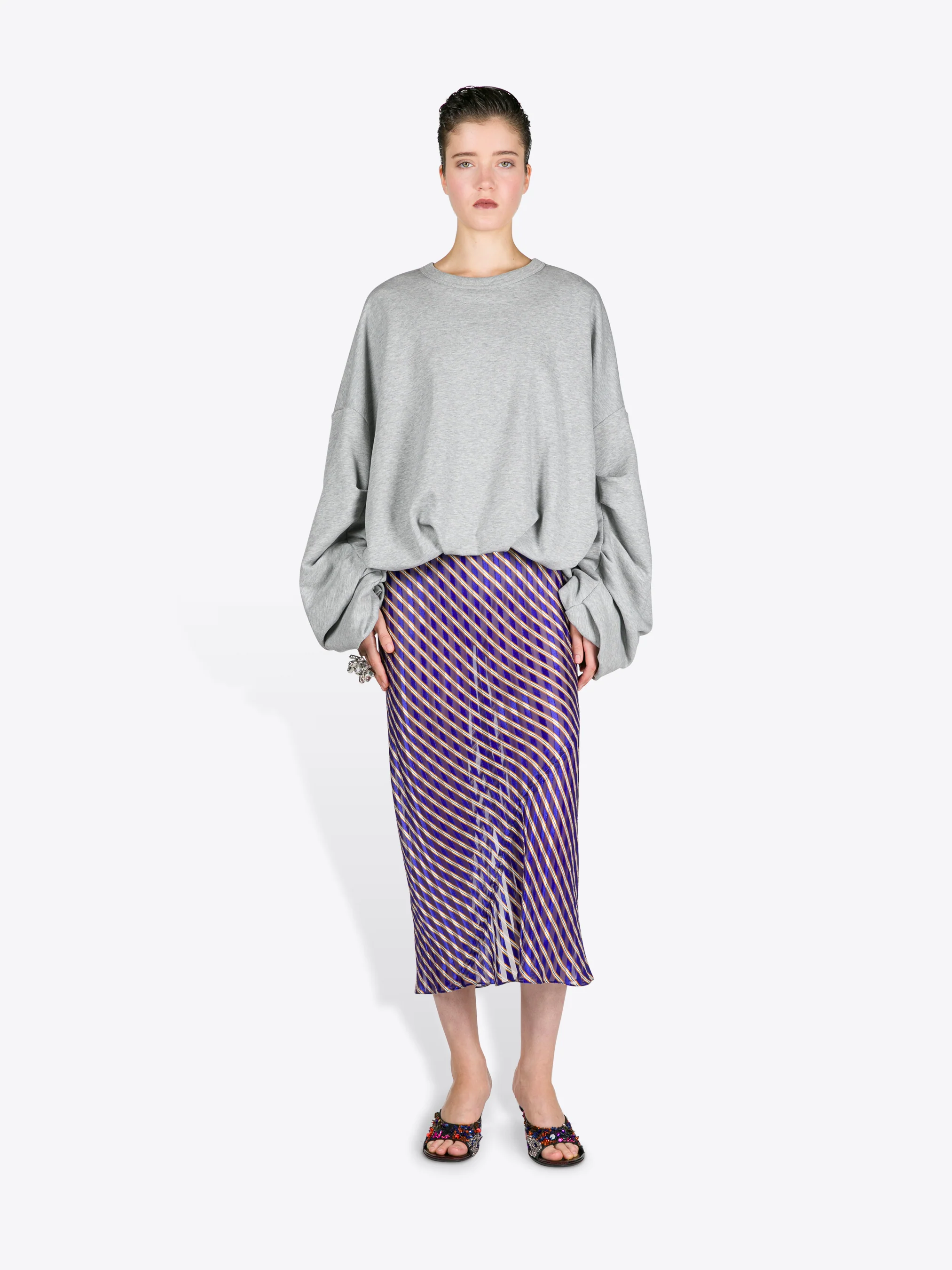 Draped sweatshirt