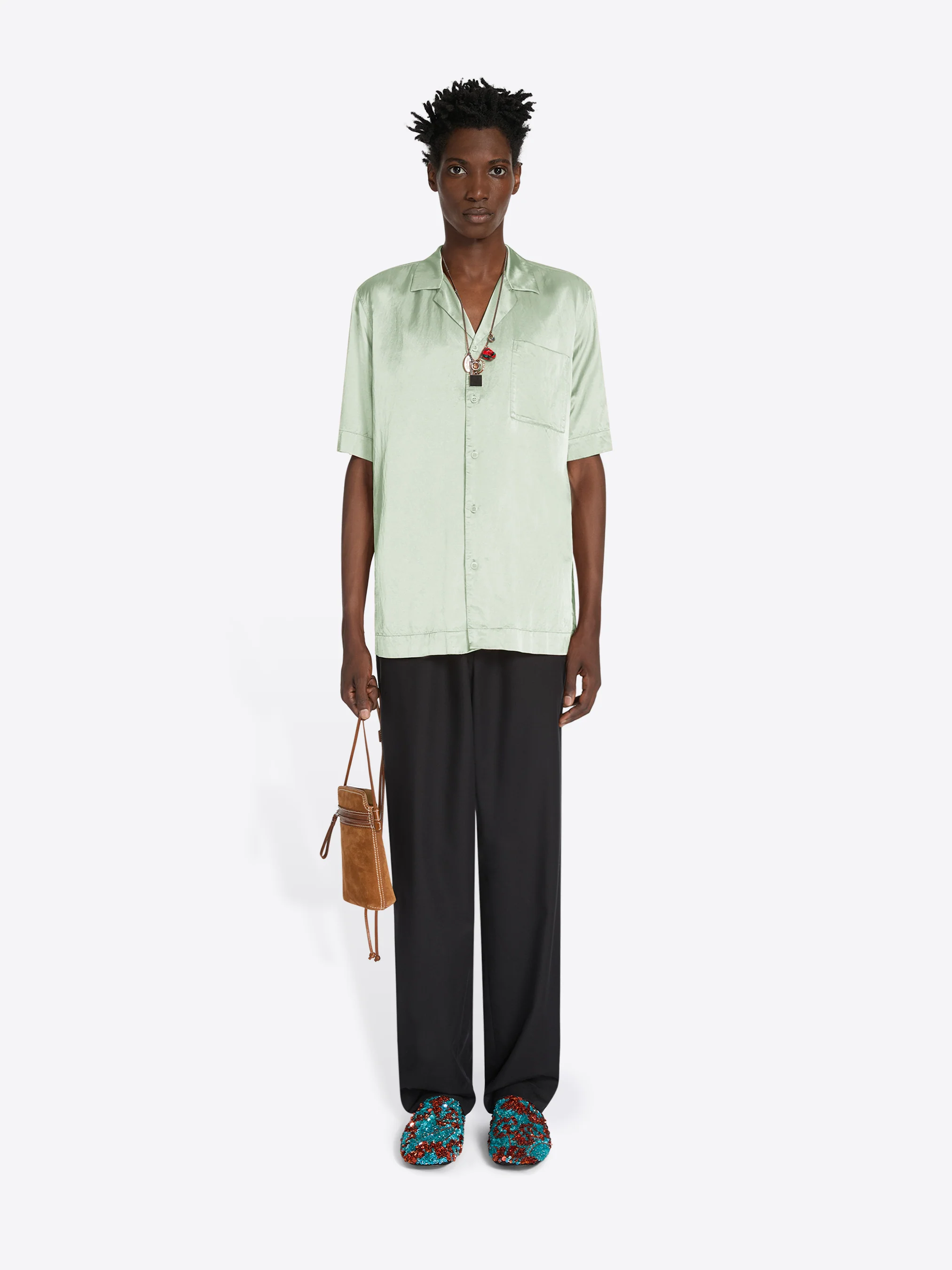 Boxy viscose shirt