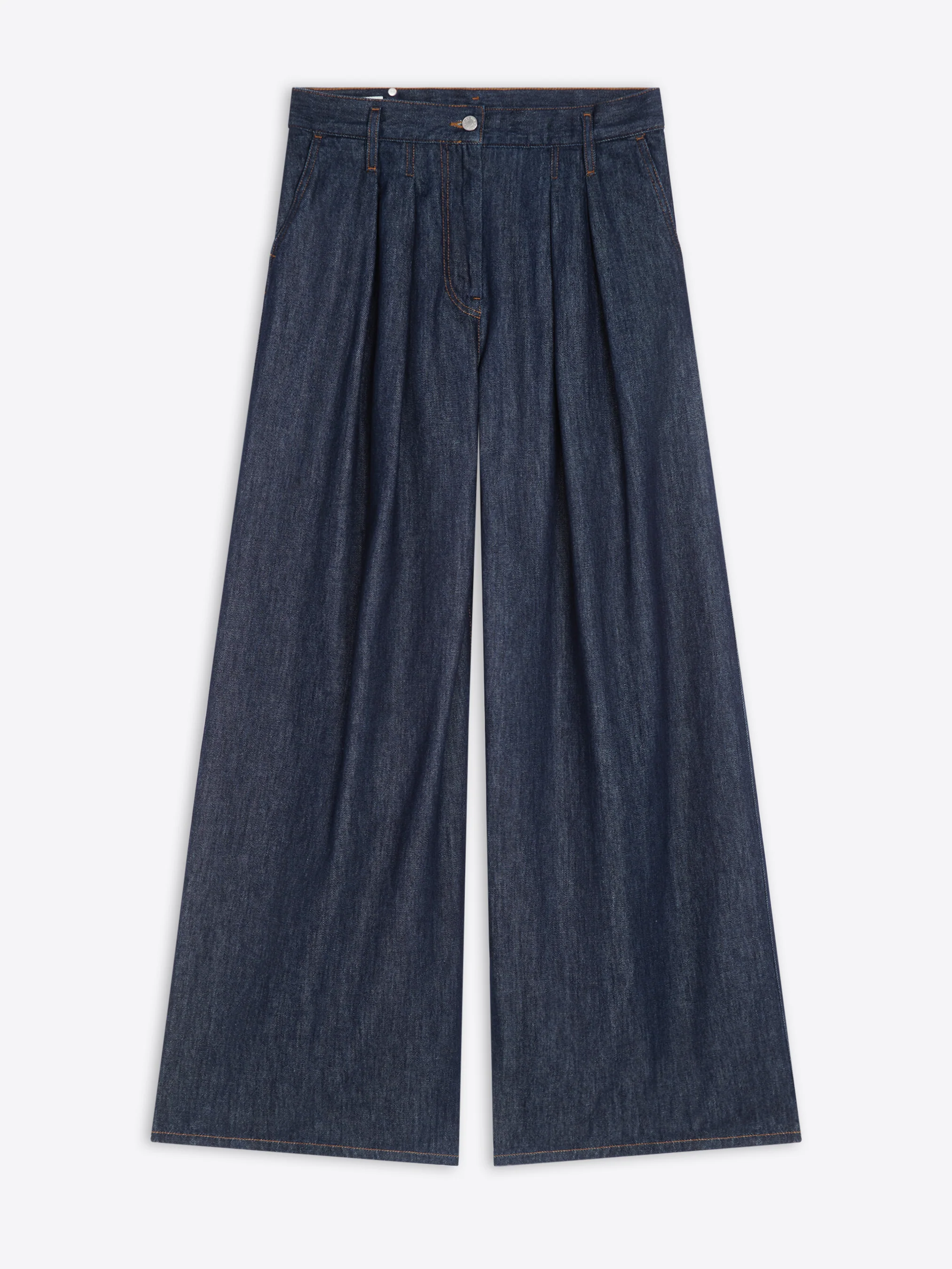 Wide pleated jeans