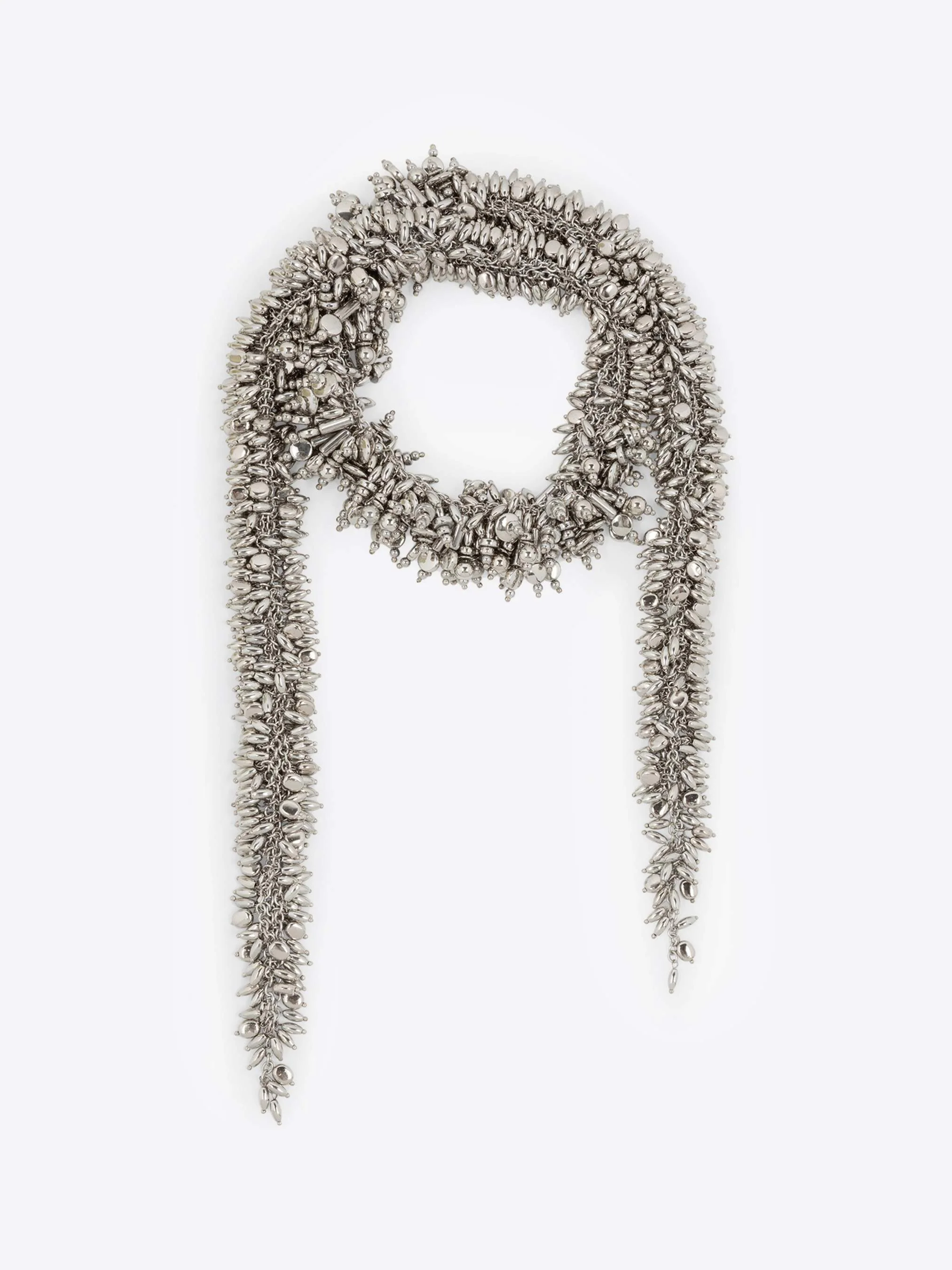 Embroidered scarf necklace