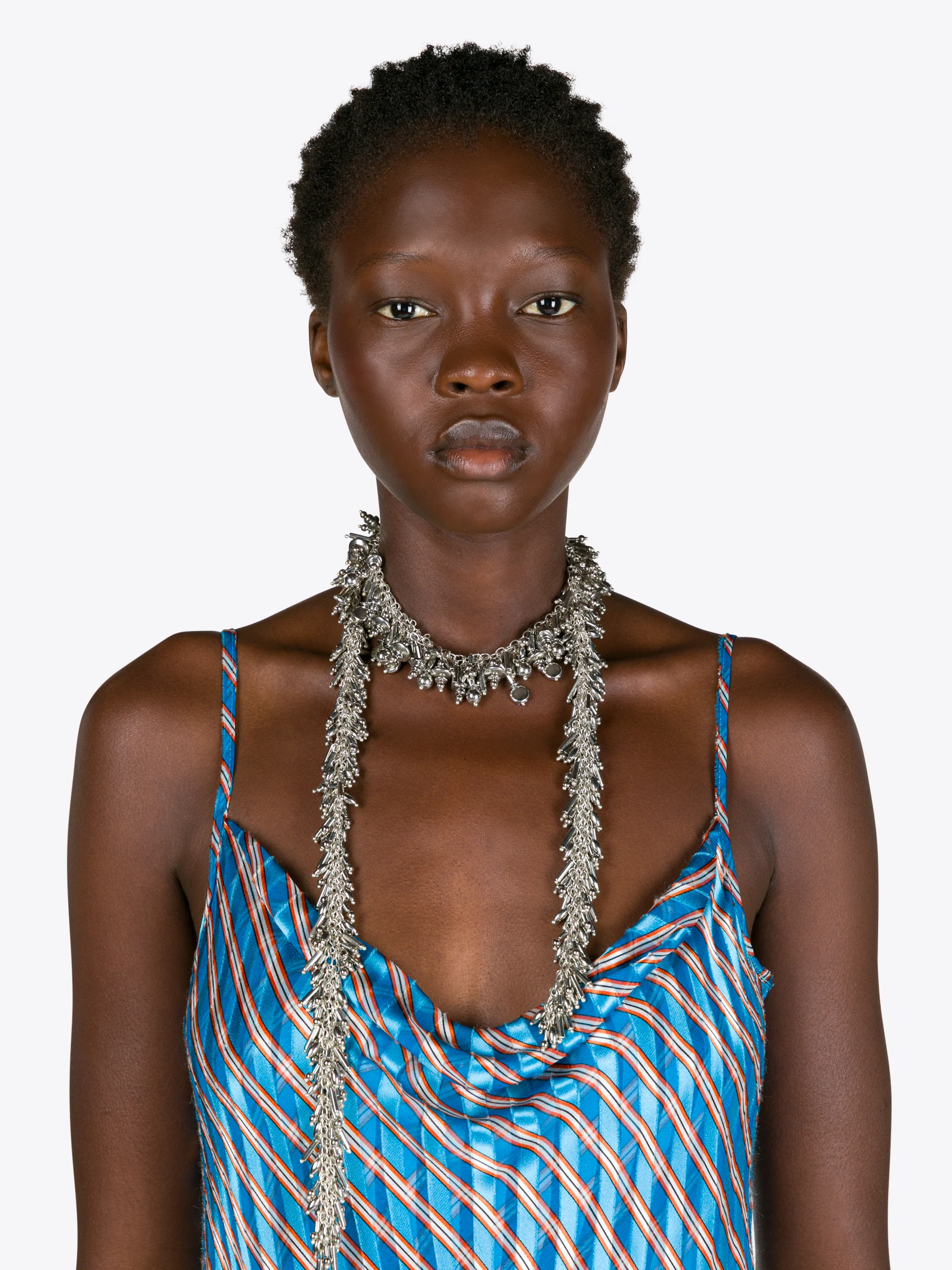Embroidered scarf necklace